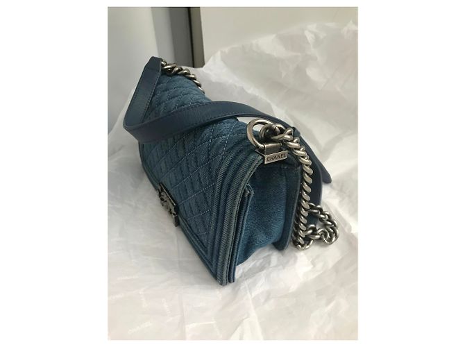 Chanel Denim Bag Rare Boy medio Blu - Ansicht 18