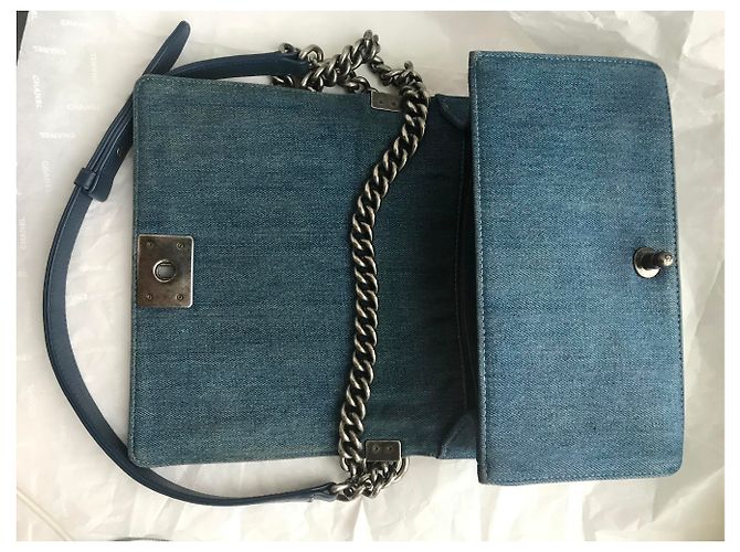 Chanel Denim Bag Rare Boy medio Blu - Ansicht 20