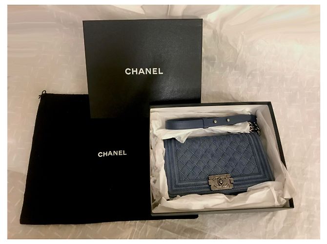Chanel Denim Bag Rare Boy medio Blu - Ansicht 3