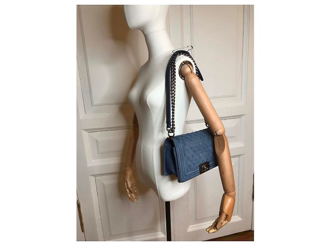 Chanel Denim Bag Rare Boy medio Blu - Ansicht 4