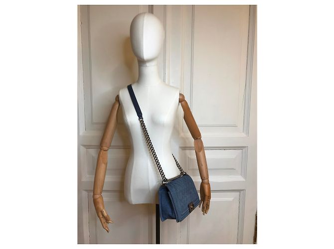 Chanel Denim Bag Rare Boy medio Blu - Ansicht 5