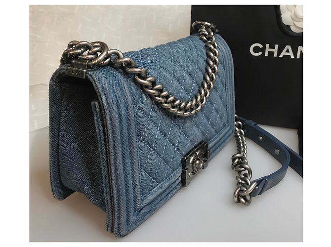 Chanel Denim Bag Rare Boy medio Blu - Ansicht 6