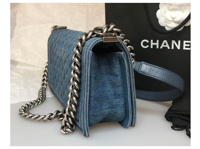 Chanel Denim Bag Rare Boy medio Blu - Ansicht 7