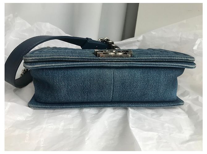 Chanel Denim Bag Rare Boy medio Blu - Ansicht 8