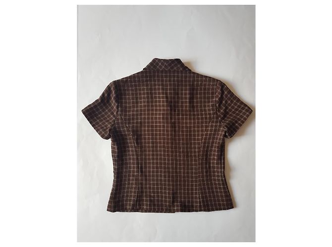 Camicia a quadri Guy Laroche manica corta marrone - vista 2