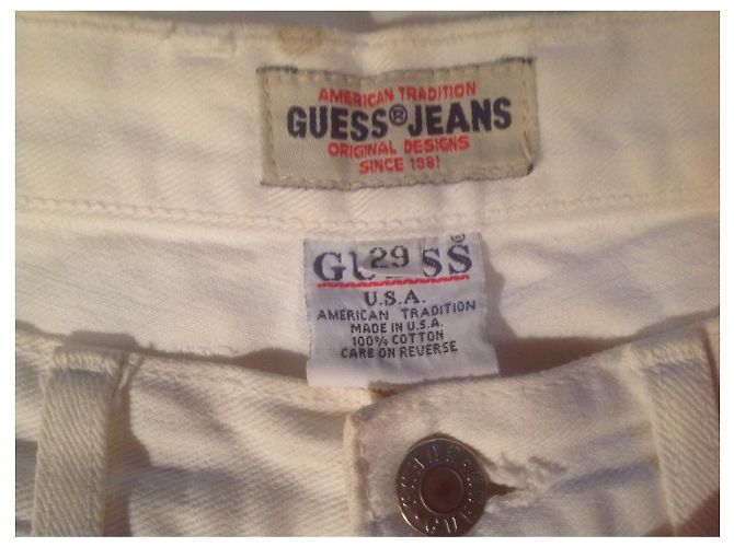 Jeans Guess in denim bianco - vista 3