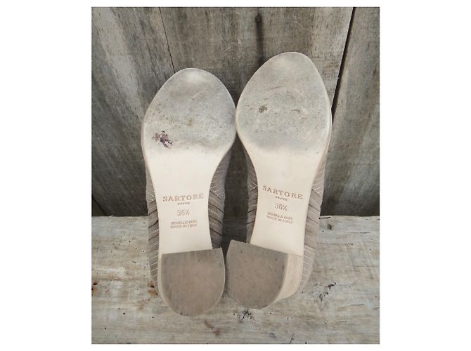 Bottines Sartore beige en daim - vue 6