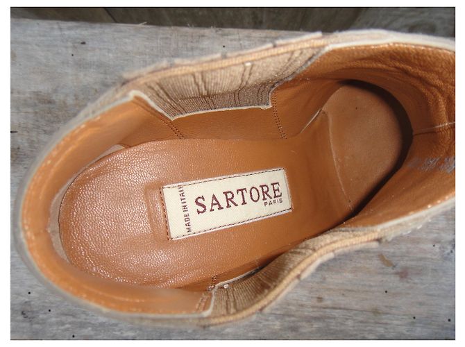 Bottines Sartore beige en daim - vue 7