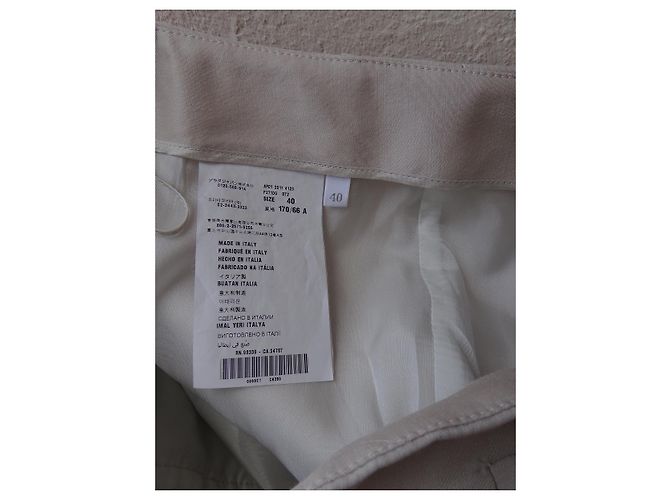 Calça Prada bege de seda e lã Cru - vista 6