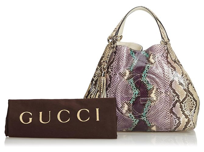 Gucci Brown Médio Python Soho Bag - vista 10