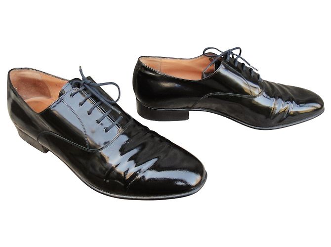 Joseph Fenestrier Unic Richelieu scarpe stringate in vernice nera Nero - vista 3