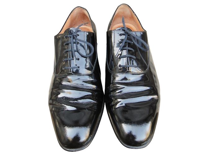 Joseph Fenestrier Unic Richelieu scarpe stringate in vernice nera Nero - vista 4