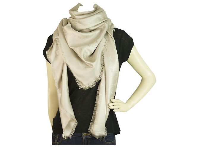 Louis Vuitton-Monogramm Greige Tone in Ton gewebter Jacquard-Seide M71336 Beige - Ansicht 4