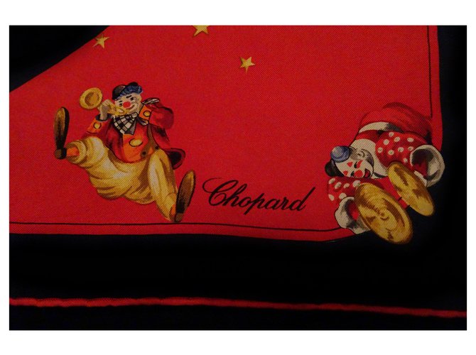 Chopard seda bolsillo cuadrado Roja Azul oscuro - vista 3