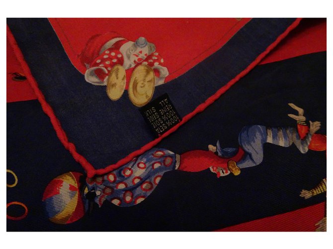 Chopard seda bolsillo cuadrado Roja Azul oscuro - vista 4