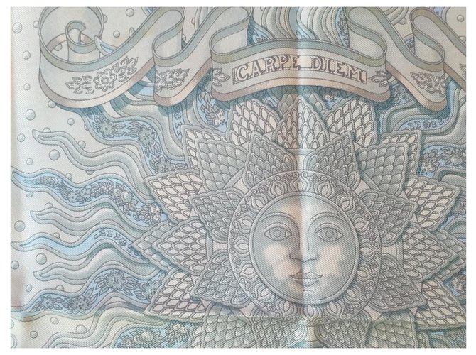 Hermès Gavroche Hermes Carpe diem Blu chiaro - vista 2