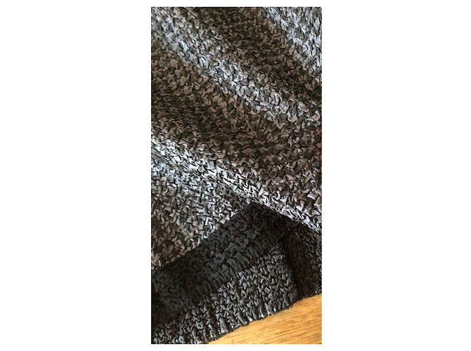 Adolfo Dominguez Plissee-Jacke Bluse schwarz / grau T.S 36-38 Anthrazitgrau - Ansicht 6