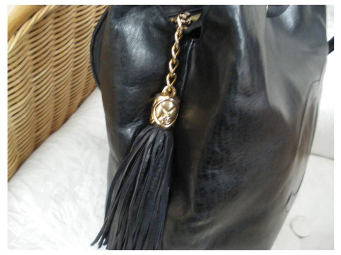 Borsa a mano Chanel in pelle nera Nero - vista 7