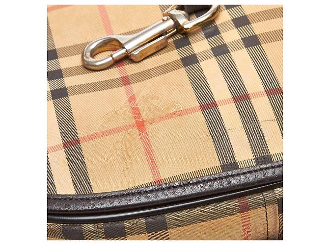 Borsa a tracolla Jacquard con motivo House Burberry Brown Marrone Multicolore Beige - vista 7