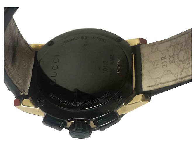 Relógio Gucci G-Chrono de couro preto - vista 4