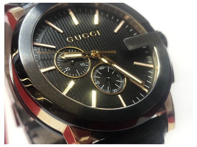 Relógio Gucci G-Chrono de couro preto - vista 6