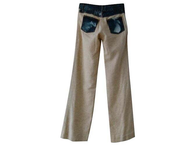 DOLCE & GABBANA Pantalones en mixt Lino. Crudo - vista 2