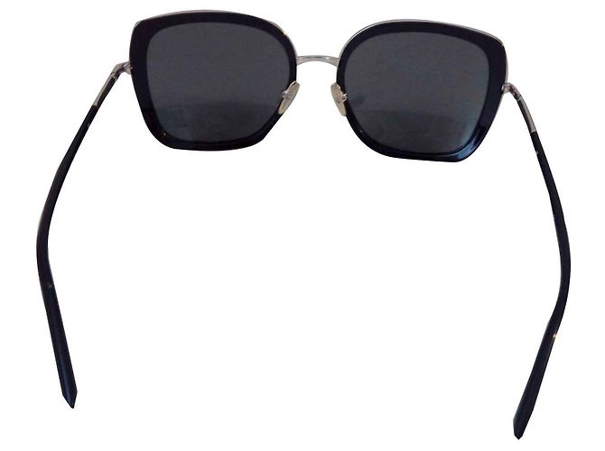 Occhiali da sole Prada neri e argento metallo Nero - vista 2