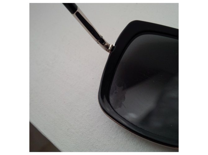 Occhiali da sole Prada neri e argento metallo Nero - vista 3