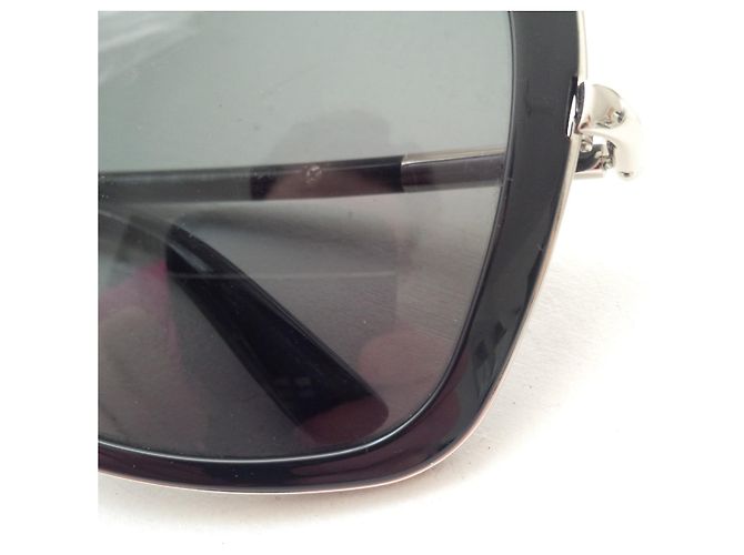 Occhiali da sole Prada neri e argento metallo Nero - vista 6