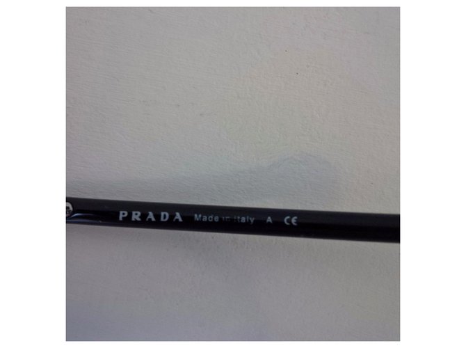Occhiali da sole Prada neri e argento metallo Nero - vista 8