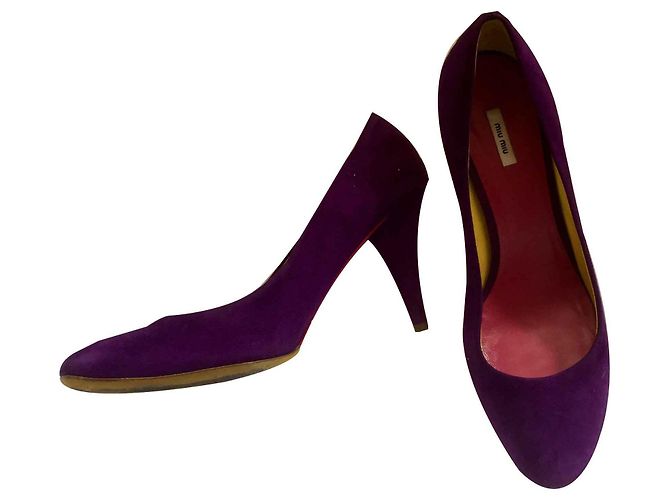 Décolleté Miu Miu in pelle scamosciata viola Porpora - vista 2
