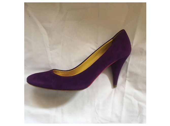 Décolleté Miu Miu in pelle scamosciata viola Porpora - vista 3
