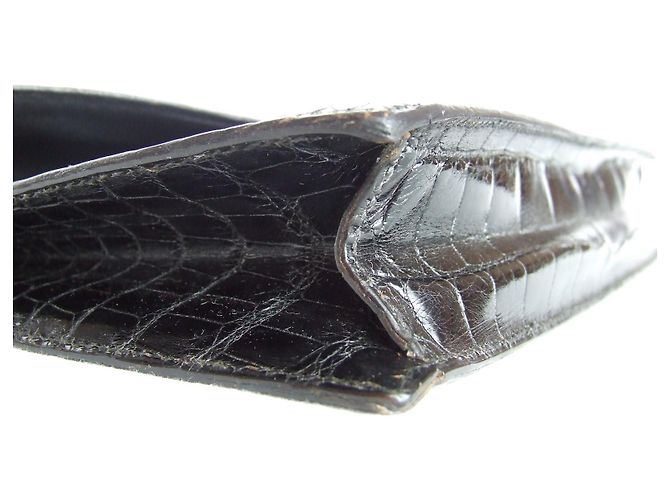 Hermès Sac à main Lydie Crocodile Noir di SPA New Strap Nero - vista 5