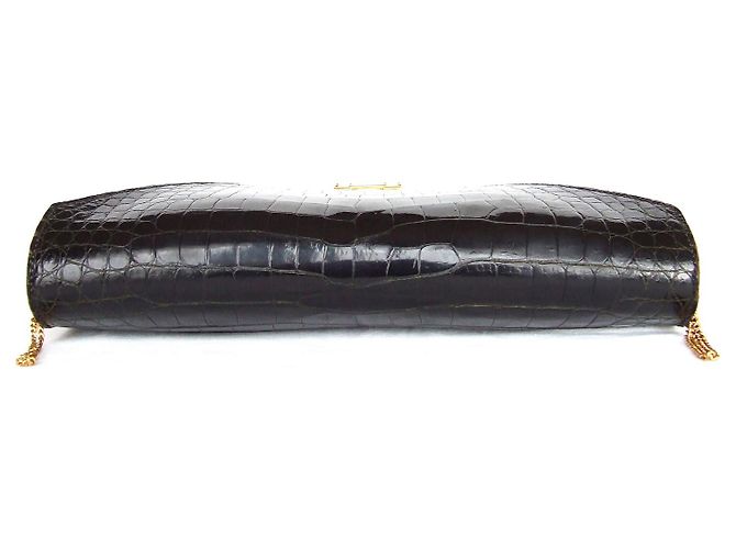 Hermès Sac à main Lydie Crocodile Noir di SPA New Strap Nero - vista 9