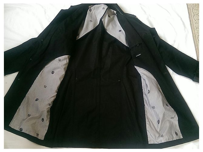 Cappotto The Kooples in cotone e pelle di agnello nero - vista 4