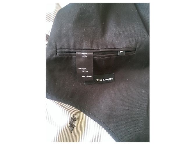 Cappotto The Kooples in cotone e pelle di agnello nero - vista 5