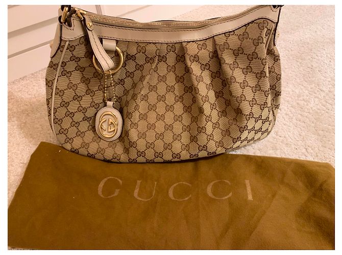 Borsa Gucci beige / marrone - vista 7