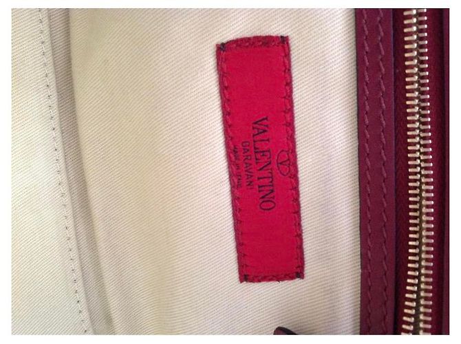 Borsa Valentino Rockstud in pelle bordeaux Bordò - vista 4