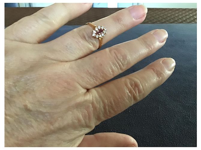 Autre Marque Anillo de rubí marquise y diamantes en oro amarillo 18k Dorado - vista 3