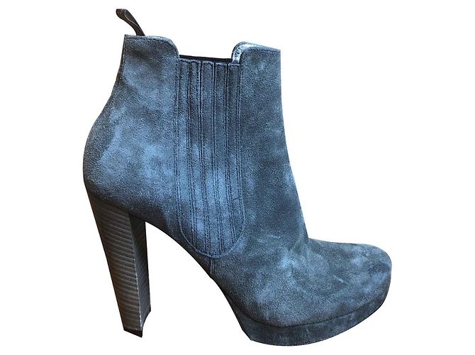 Free Lance Ankle Boots Green Velvet Deerskin Olive green - view 2