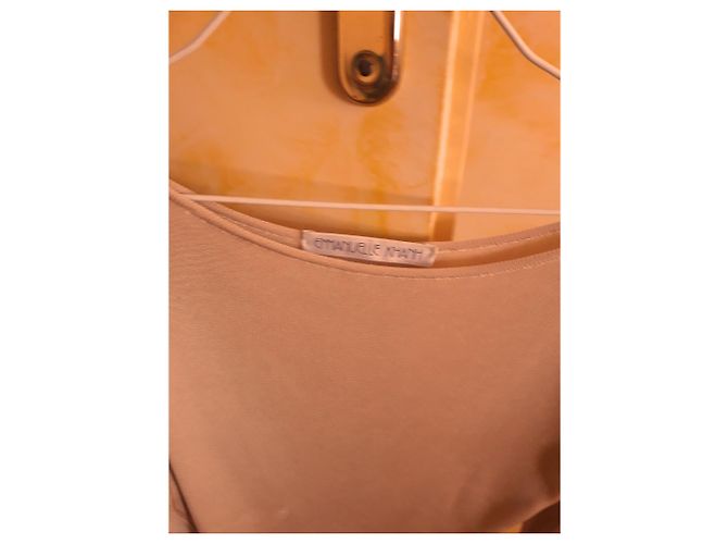 Top largo beige de viscosa Emmanuelle Khanh - vista 2