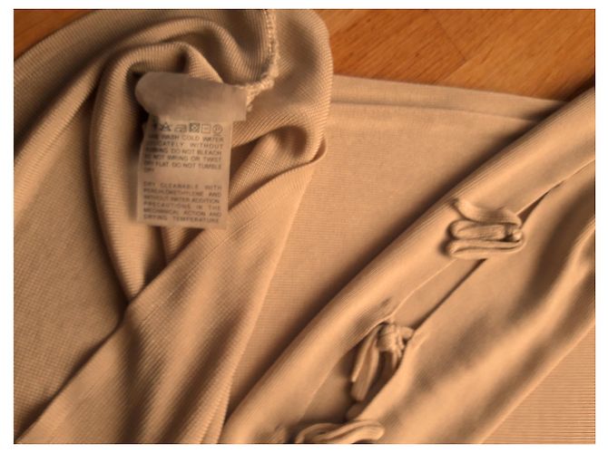 Top largo beige de viscosa Emmanuelle Khanh - vista 3