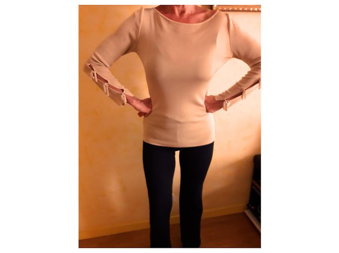 Top largo beige de viscosa Emmanuelle Khanh - vista 5