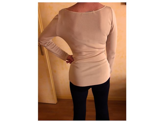 Top largo beige de viscosa Emmanuelle Khanh - vista 6
