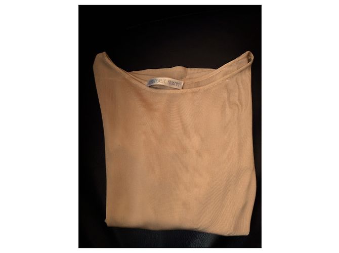 Top largo beige de viscosa Emmanuelle Khanh - vista 7
