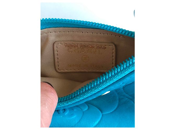 Chanel Kameliengeldbeutel Blau - Ansicht 6