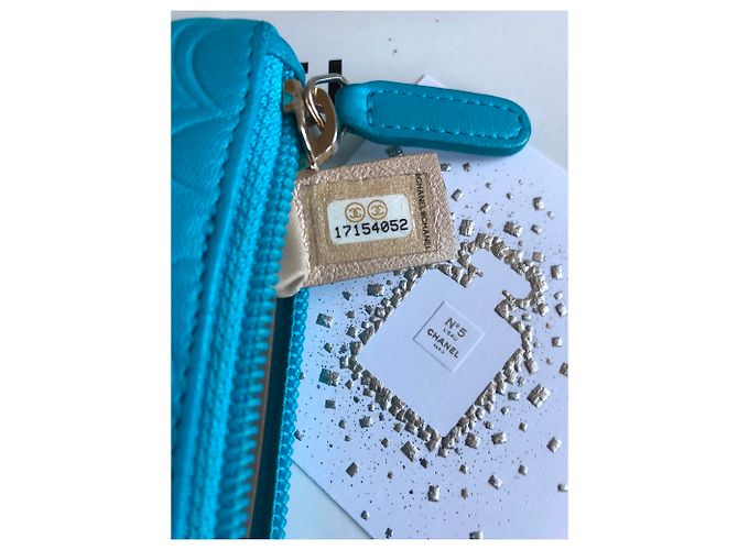 Chanel Kameliengeldbeutel Blau - Ansicht 7