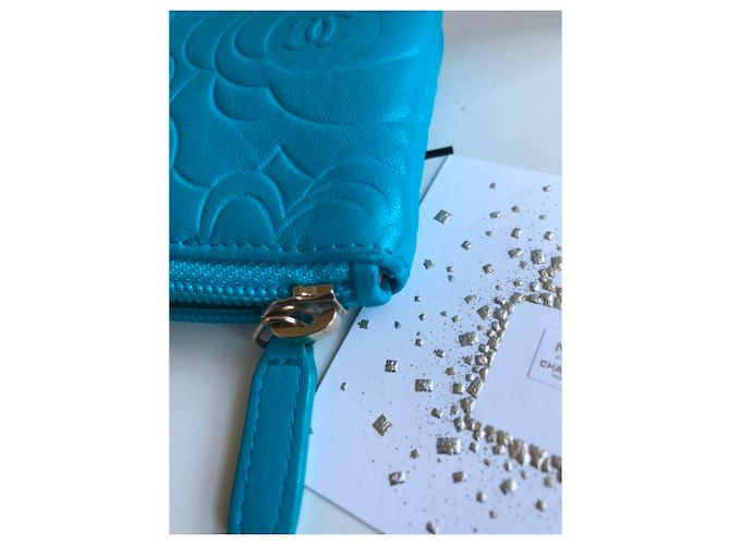 Chanel Kameliengeldbeutel Blau - Ansicht 9