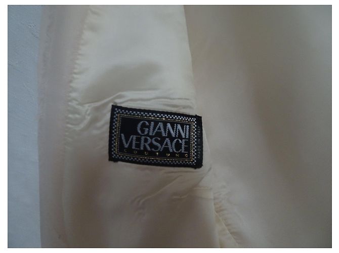 Giacca da giacca di cotone Gianni Versace Couture Crema - vista 2