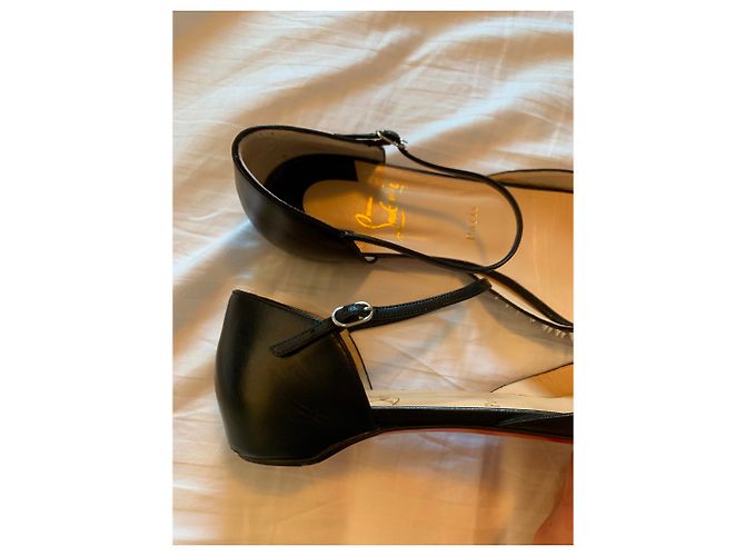 Christian Louboutin Leathe Ballet Flats con pinchos Negro - vista 4